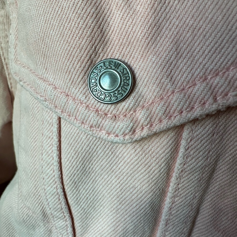 Levi’s Pink Denim Faux Shearling Jacket Gem